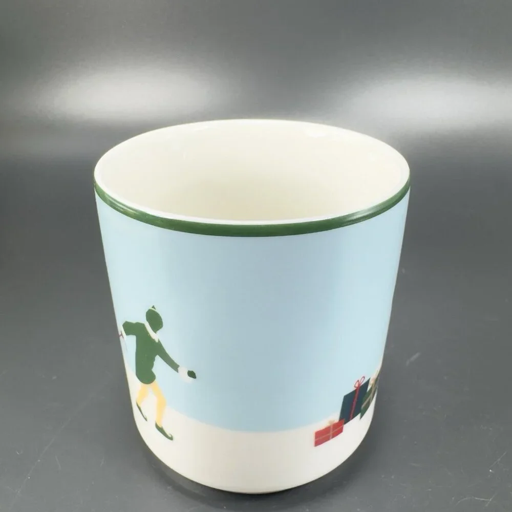 Williams Sonoma Christmas Elf Coffee Mug Cup Ceramic New With Stickers‎ Holiday